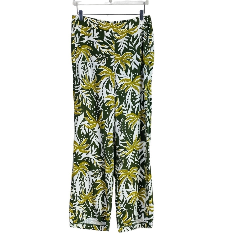 Old Navy Playa Palm Print High Waist Wide Leg Pants Size L - Picture 2 of 5